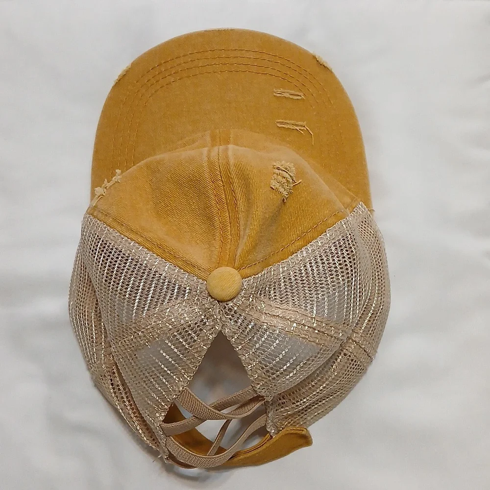 Tan Distressed Mesh Cap - Picture 5 of 5